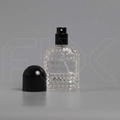 Атомайзер, 26мл, узорное стекло, черная крышка-купол 0_S280-26 BLACK